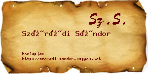 Szórádi Sándor névjegykártya